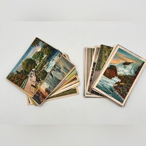 Vintage Linen Postcards Various Scenic Places Postmarked Lot of 53